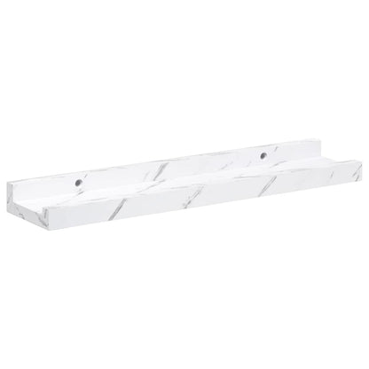 Wall Shelf 2 pcs White Marble 40 x 9 x 3 cm Engineered Wood