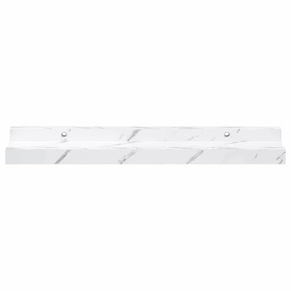 Wall Shelf 2 pcs White Marble 40 x 9 x 3 cm Engineered Wood