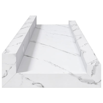 Wall Shelf 2 pcs White Marble 40 x 9 x 3 cm Engineered Wood