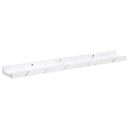 Wall Shelf 2 pcs White Marble 60 x 9 x 3 cm Engineered Wood
