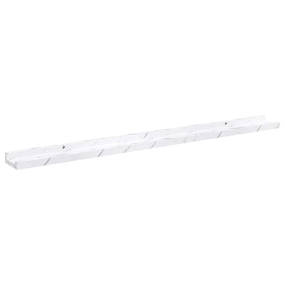 Wall Shelf 2 pcs White Marble 100 x 9 x 3 cm Engineered Wood