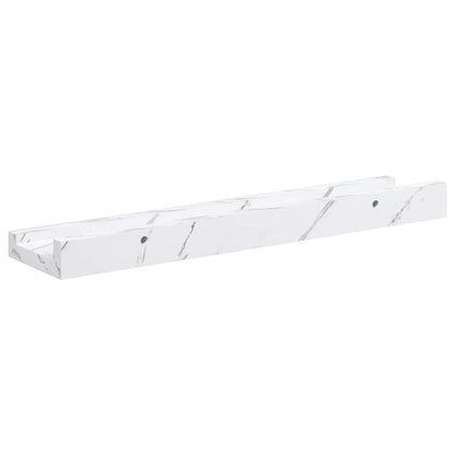 Wall Shelf 4 pcs White Marble 40 x 9 x 3 cm Engineered Wood