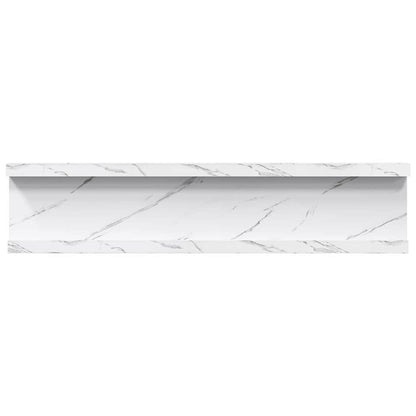 Wall Shelf 4 pcs White Marble 40 x 9 x 3 cm Engineered Wood