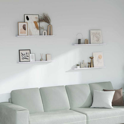 Wall Shelf 4 pcs White Marble 80 x 9 x 3 cm Engineered Wood