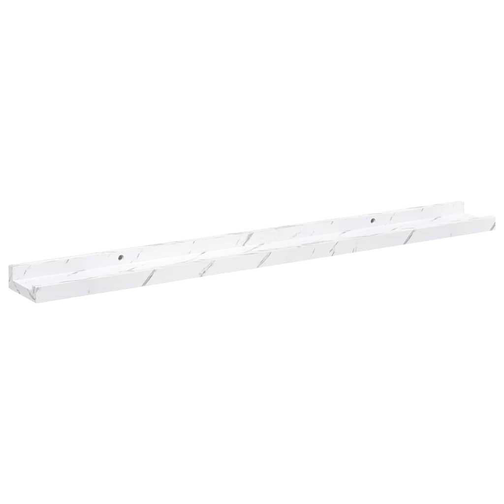 Wall Shelf 4 pcs White Marble 80 x 9 x 3 cm Engineered Wood
