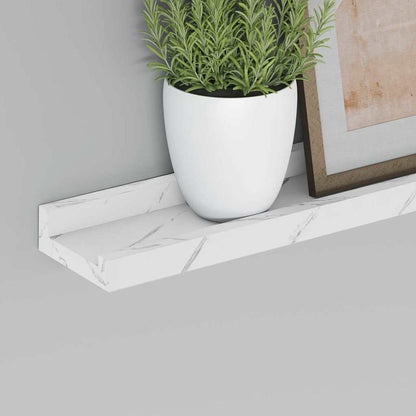Wall Shelf 4 pcs White Marble 115 x 9 x 3 cm Engineered Wood