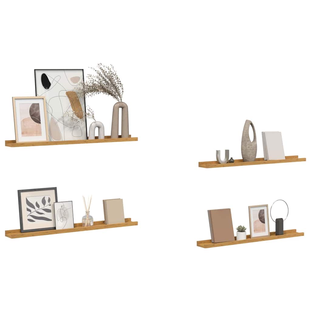 Wall Shelf Wall-Mounted 4 pcs Beige 80 x 9 x 3 cm