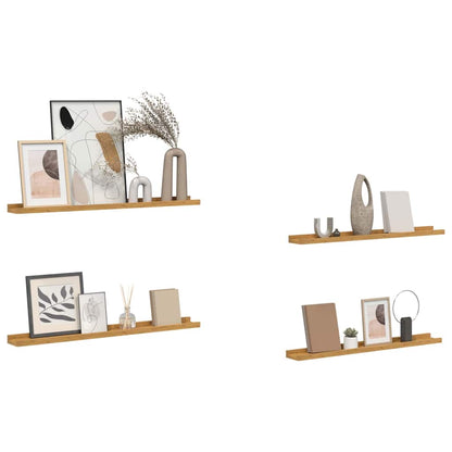 Wall Shelf Wall-Mounted 4 pcs Beige 80 x 9 x 3 cm
