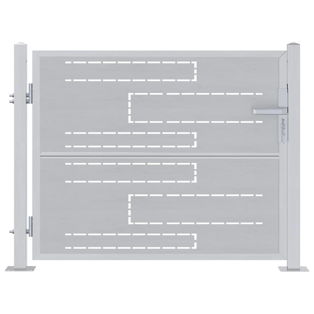 Garden Gate 85 x 70 cm Stainless Steel Silver Lockable
