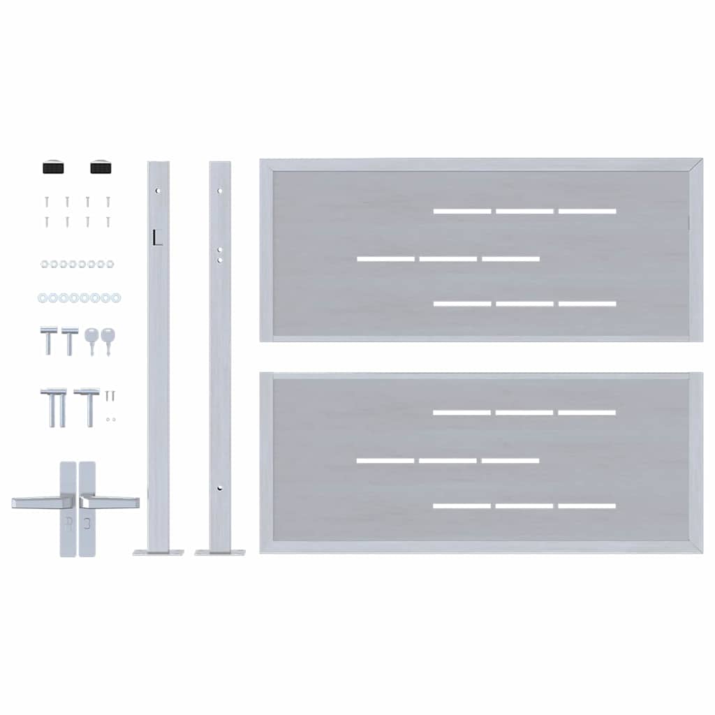 Garden Gate 85 x 70 cm Stainless Steel Silver Lockable