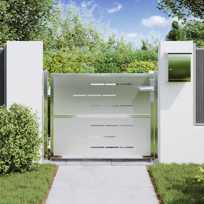 Garden Gate 85 x 70 cm Stainless Steel Silver Lockable