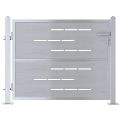 Garden Gate 85 x 70 cm Stainless Steel Silver Lockable