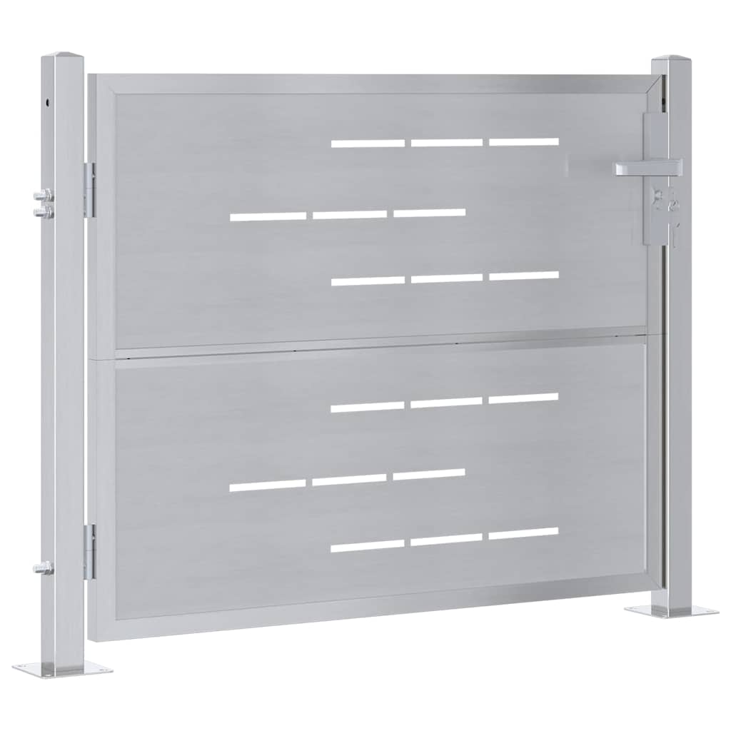 Garden Gate 85 x 70 cm Stainless Steel Silver Lockable