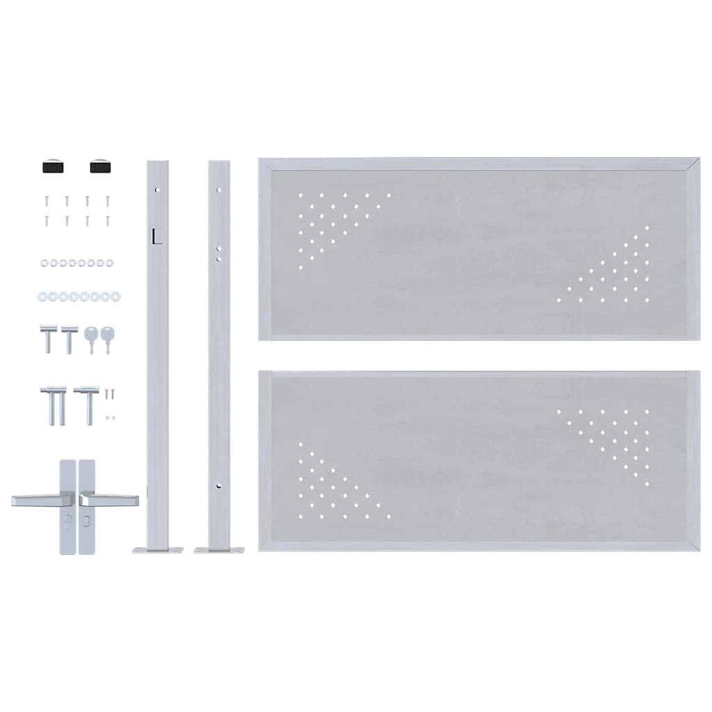 Garden Gate with Lock Silver 85 x 70 cm Stainless Steel