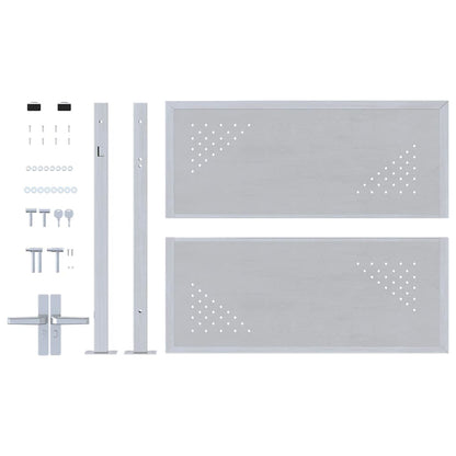 Garden Gate with Lock Silver 85 x 70 cm Stainless Steel