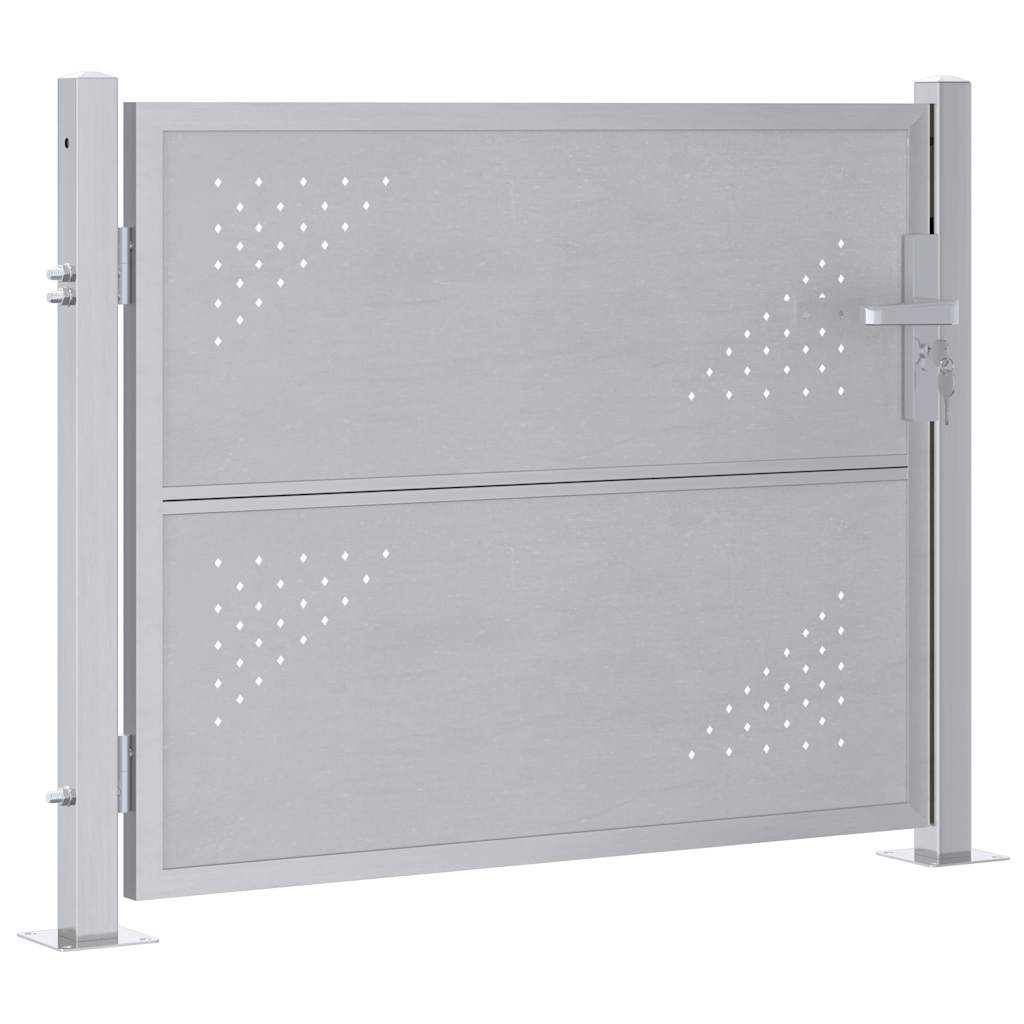 Garden Gate with Lock Silver 85 x 70 cm Stainless Steel