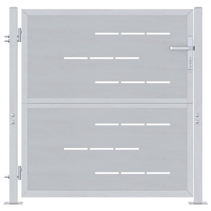 Garden Gate with Lock Silver 85 x 97 cm Stainless Steel