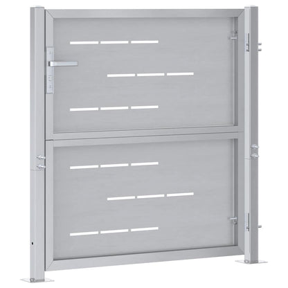 Garden Gate with Lock Silver 85 x 97 cm Stainless Steel