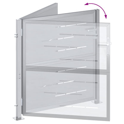Garden Gate with Lock Silver 85 x 97 cm Stainless Steel