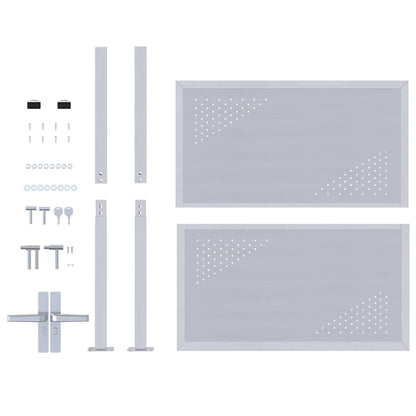 Garden Gate with Lock Silver 85 x 97 cm Stainless Steel