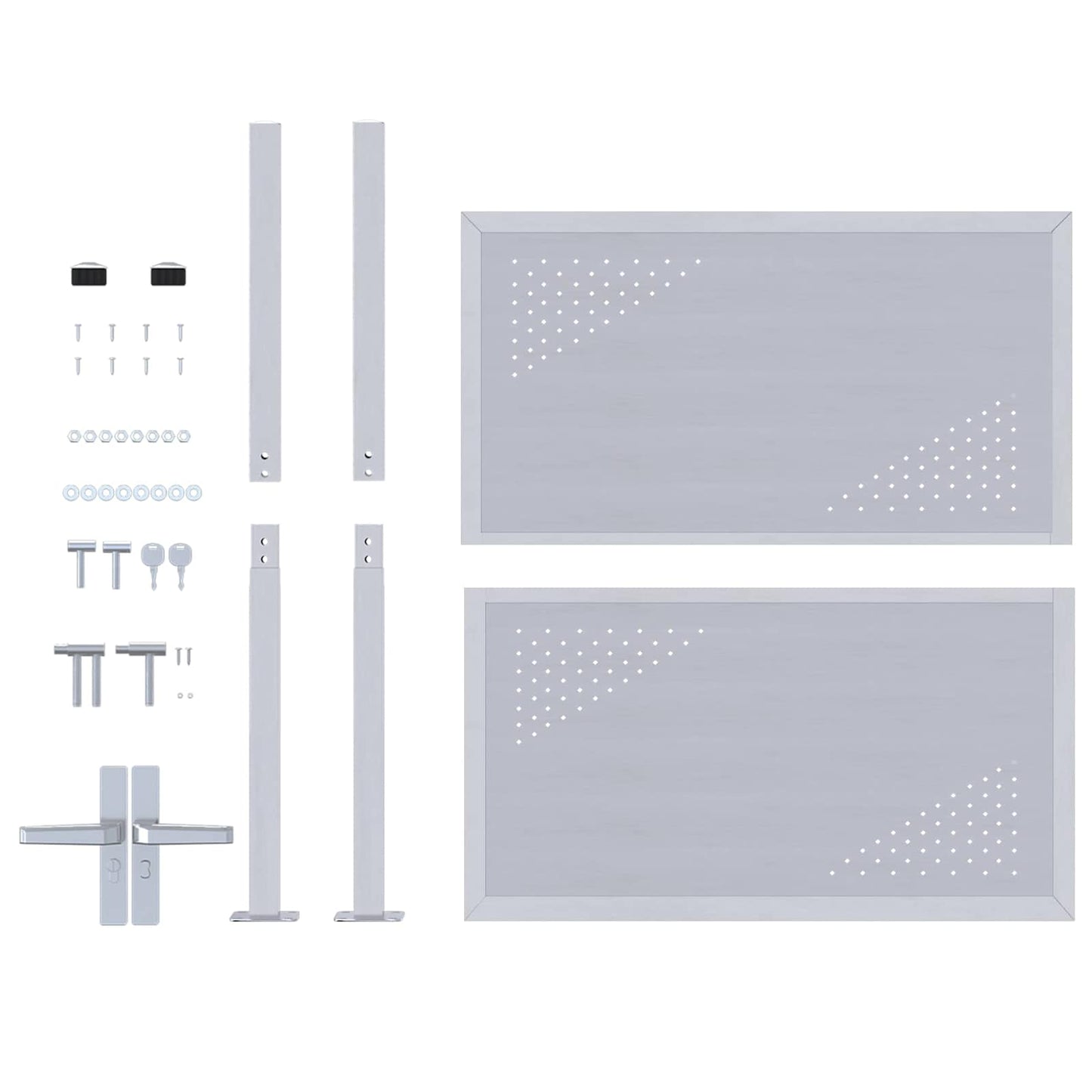 Garden Gate with Lock Silver 85 x 97 cm Stainless Steel