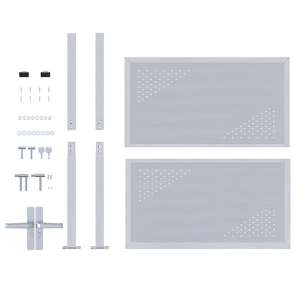Garden Gate with Lock Silver 85 x 97 cm Stainless Steel