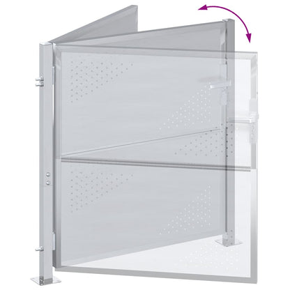 Garden Gate with Lock Silver 85 x 97 cm Stainless Steel
