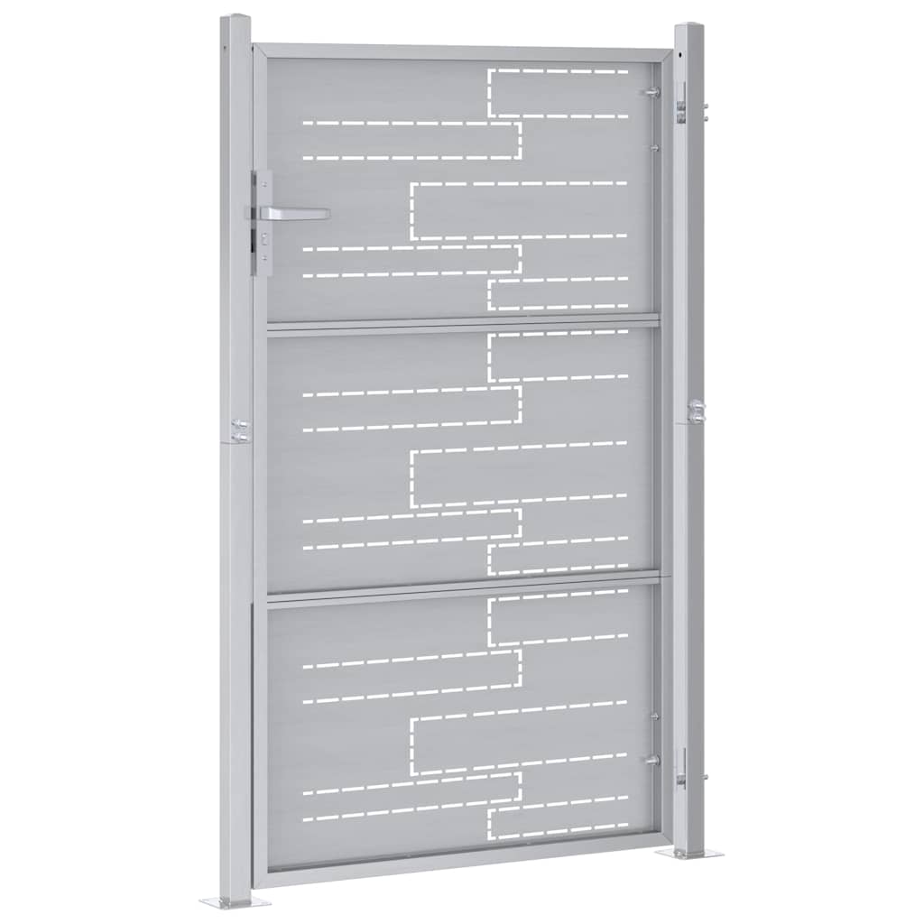 Garden Gate 85 x 120 cm Stainless Steel Silver Lockable