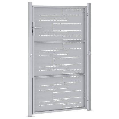 Garden Gate 85 x 120 cm Stainless Steel Silver Lockable