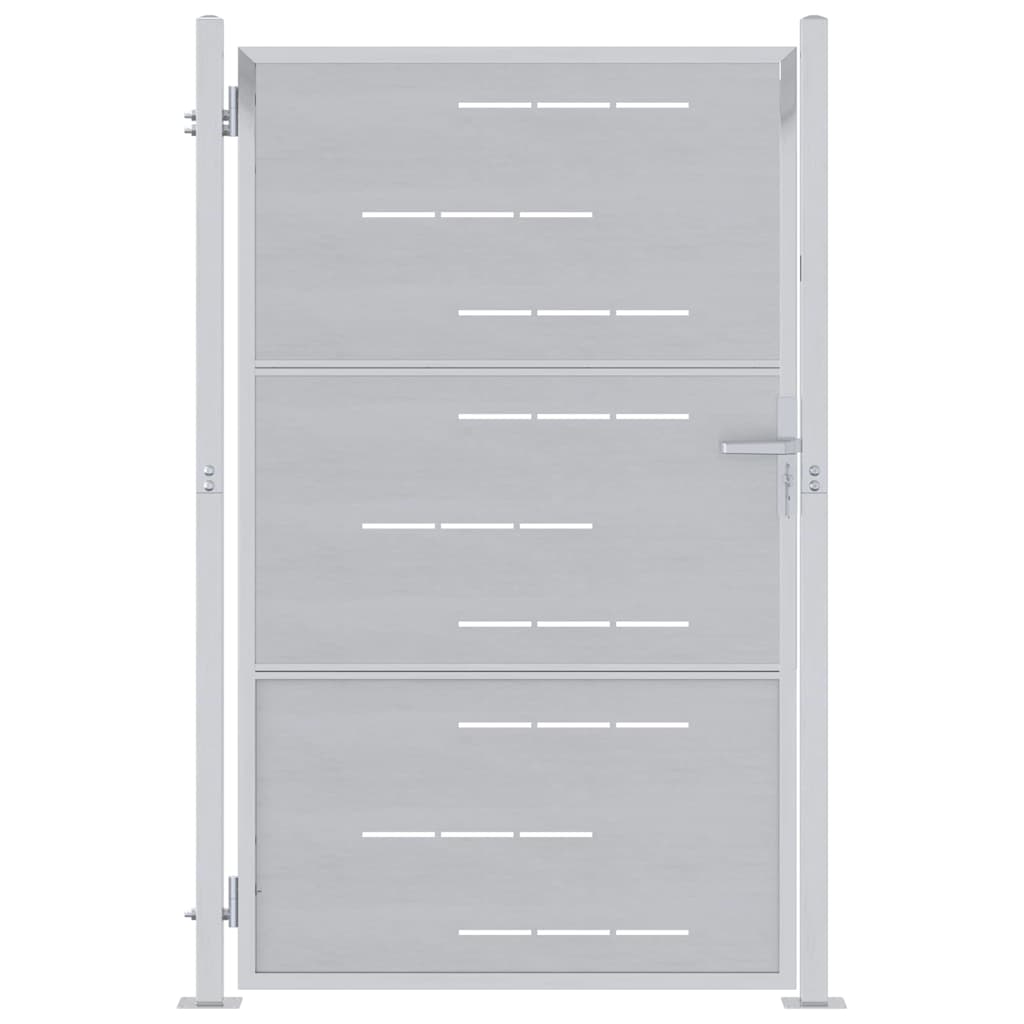 Garden Gate 85 x 120 cm Stainless Steel Silver Lockable