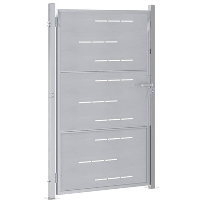 Garden Gate 85 x 120 cm Stainless Steel Silver Lockable