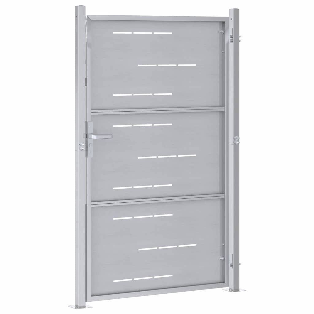 Garden Gate 85 x 120 cm Stainless Steel Silver Lockable