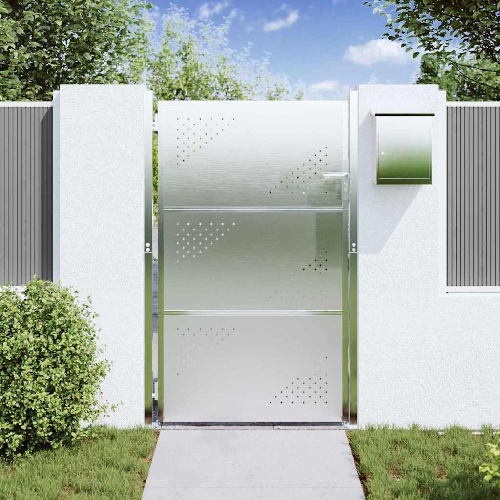 Garden Gate 85 x 120 cm Stainless Steel Silver Lockable