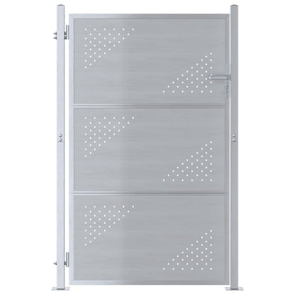 Garden Gate 85 x 120 cm Stainless Steel Silver Lockable