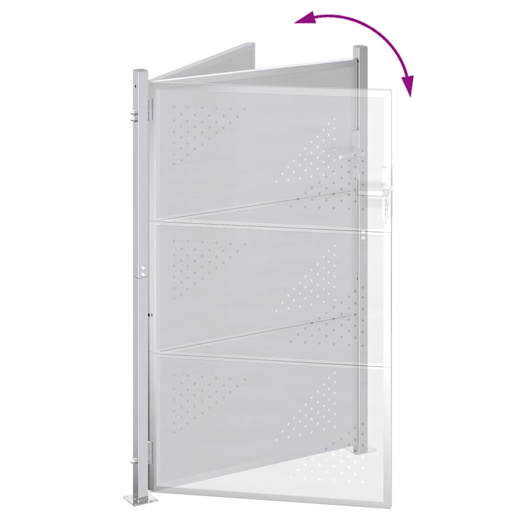 Garden Gate 85 x 120 cm Stainless Steel Silver Lockable