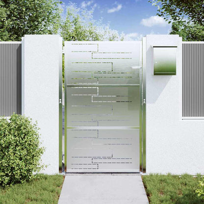 Garden Gate 85 x 144 cm Stainless Steel Silver Lockable