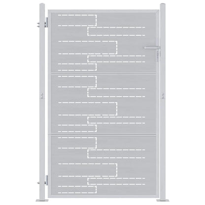 Garden Gate 85 x 144 cm Stainless Steel Silver Lockable