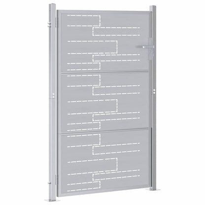 Garden Gate 85 x 144 cm Stainless Steel Silver Lockable