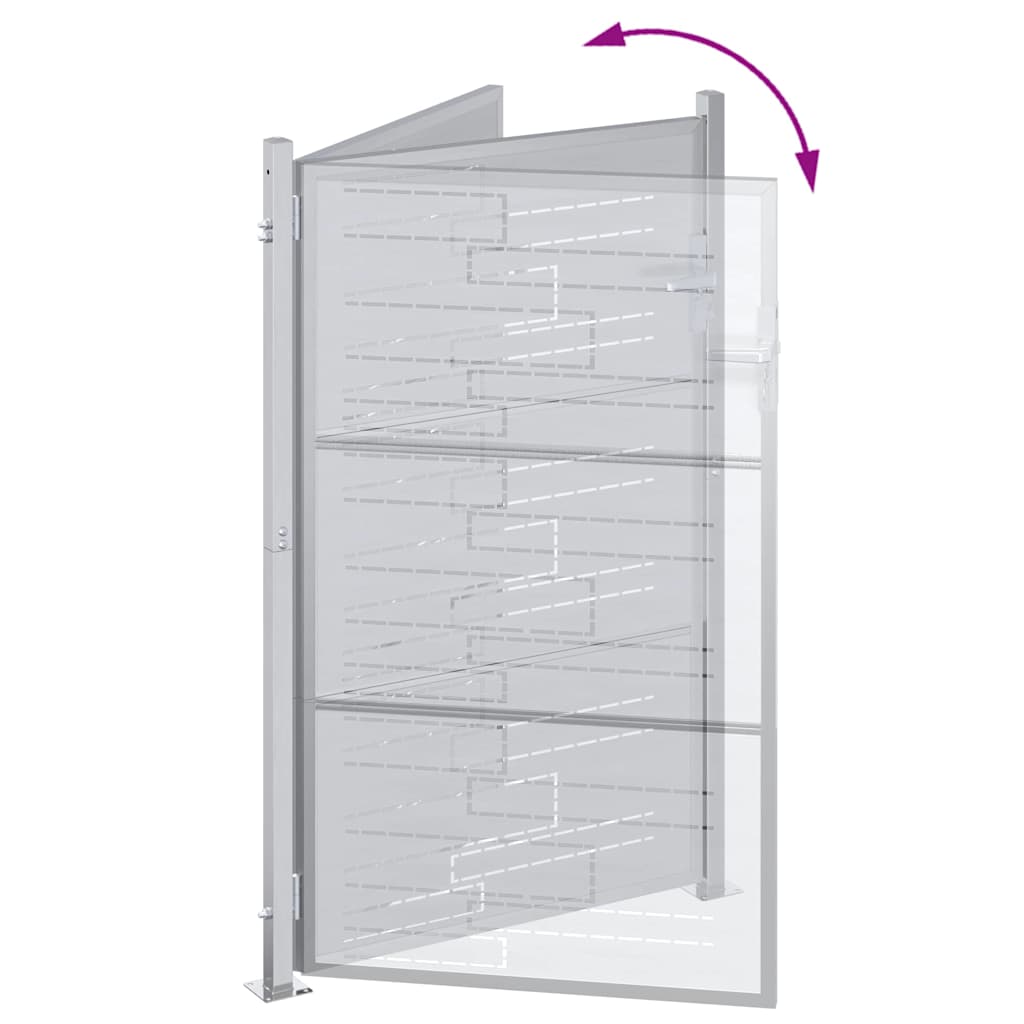 Garden Gate 85 x 144 cm Stainless Steel Silver Lockable
