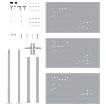 Garden Gate 85 x 144 cm Stainless Steel Silver Lockable