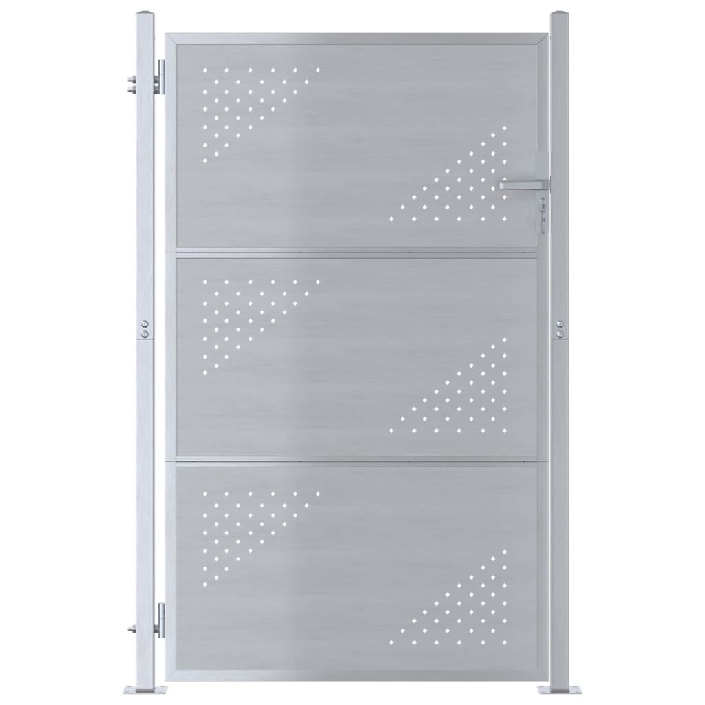 Garden Gate 85 x 144 cm Stainless Steel Silver Lockable