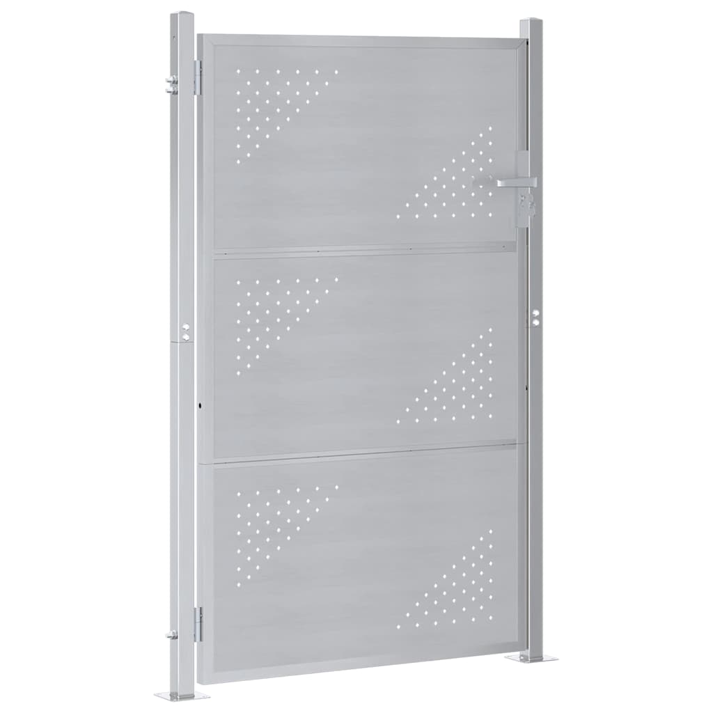 Garden Gate 85 x 144 cm Stainless Steel Silver Lockable