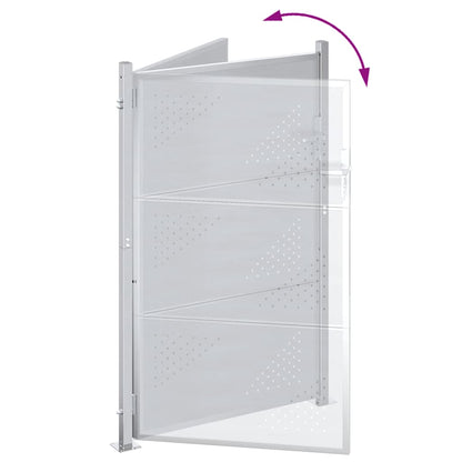 Garden Gate 85 x 144 cm Stainless Steel Silver Lockable