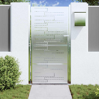 Garden Gate 85 x 174 cm Stainless Steel Silver Lockable