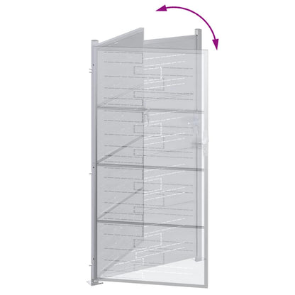 Garden Gate 85 x 174 cm Stainless Steel Silver Lockable