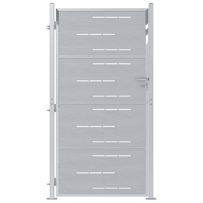 Garden Gate 85 x 174 cm Stainless Steel Silver Lockable