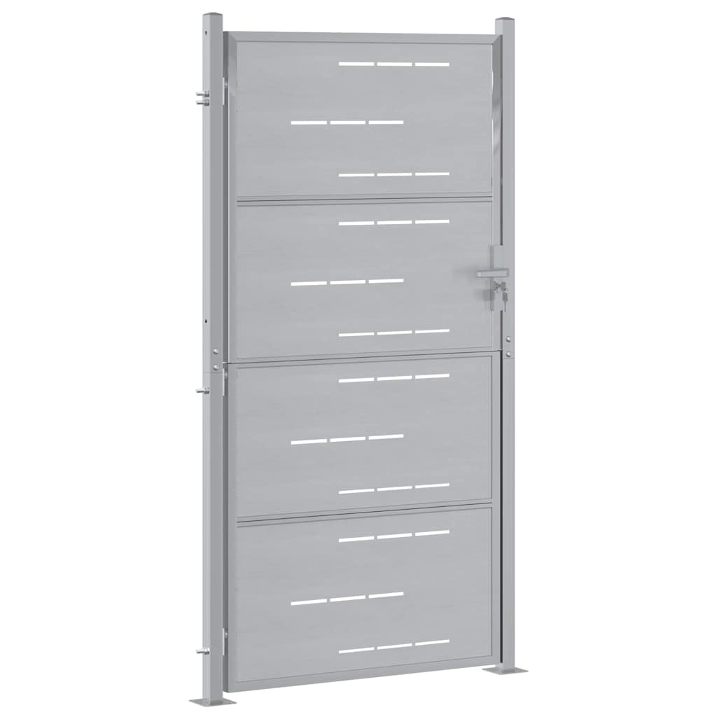 Garden Gate 85 x 174 cm Stainless Steel Silver Lockable