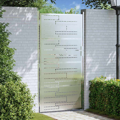 Garden Gate 85 x 196 cm Stainless Steel Silver Lockable