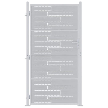 Garden Gate 85 x 196 cm Stainless Steel Silver Lockable