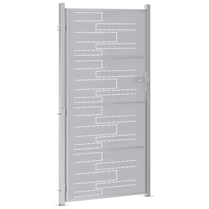 Garden Gate 85 x 196 cm Stainless Steel Silver Lockable